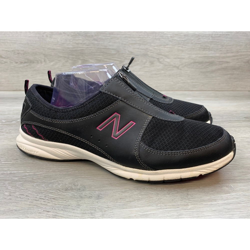 New Balance Women's Sneakers 11 D Walking Shoes Black Pink Front Zip Shoes